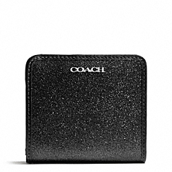COACH GLITTER SMALL WALLET - SILVER/BLACK - F50199
