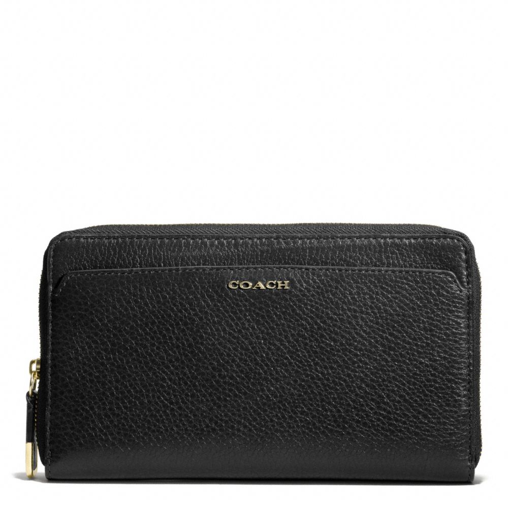 MADISON LEATHER CONTINENTAL ZIP WALLET - COACH f50254 - LIGHT GOLD/BLACK