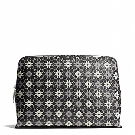 COACH WAVERLY SIGNATURE COATED CANVAS COSMETIC CASE - SILVER/BLACK/WHITE - f50362