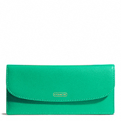 COACH DARCY SOFT WALLET IN LEATHER - BRASS/JADE - F50428