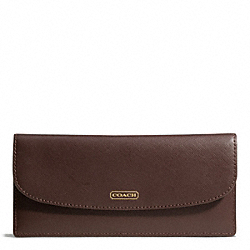 DARCY LEATHER SOFT WALLET - COACH f50428 - BRASS/MAHOGANY