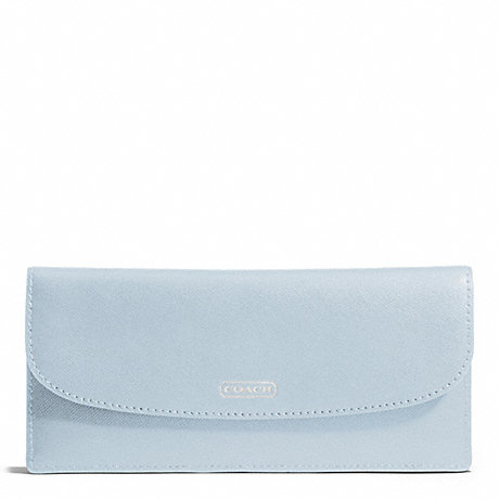 COACH DARCY LEATHER SOFT WALLET - SILVER/SKY - f50428