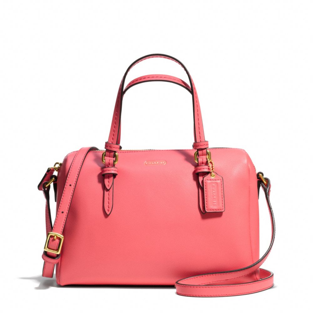 COACH PEYTON BENNETT MINI SATCHEL - BRASS/CORAL - F50430