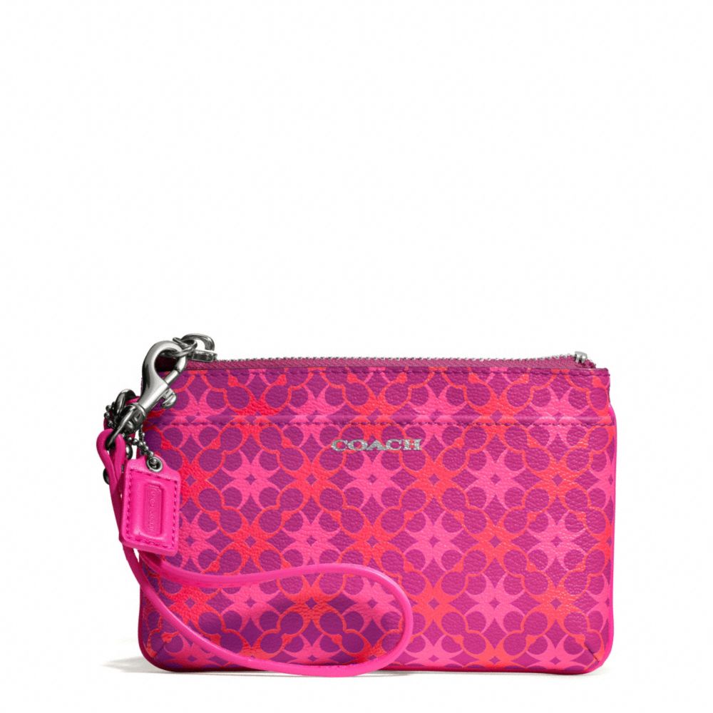 WAVERLY SIGNATURE COATED CANVAS SMALL WRISTLET - COACH f50480 - SILVER/MAGENTA