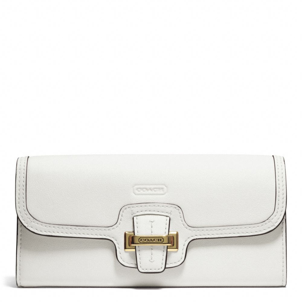 TAYLOR LEATHER SLIM ENVELOPE - COACH f50612 - BRASS/IVORY