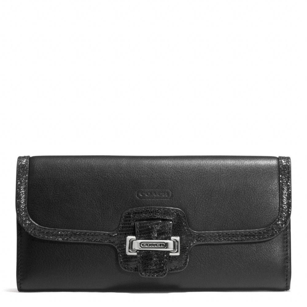 TAYLOR LEATHER SLIM ENVELOPE - COACH f50612 - SILVER/BLACK