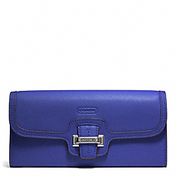 COACH TAYLOR LEATHER SLIM ENVELOPE - SILVER/COBALT - F50612