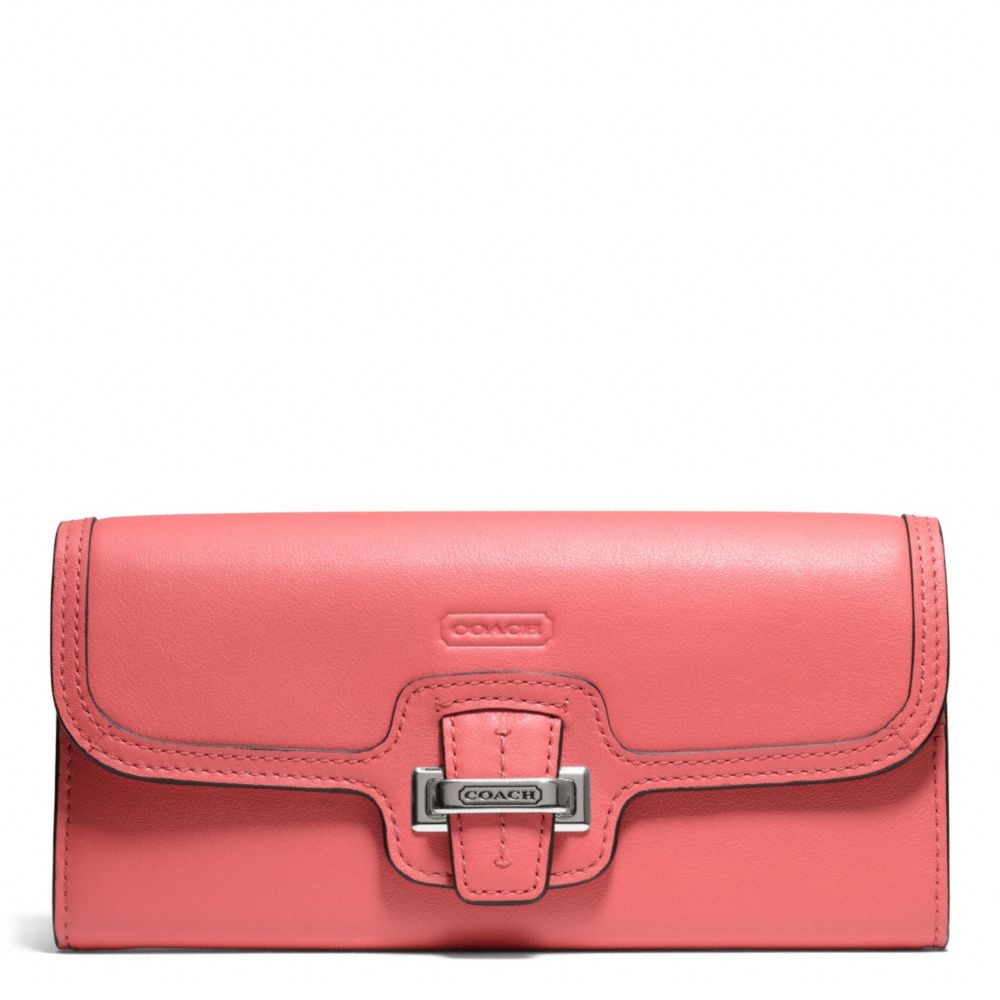 TAYLOR LEATHER SLIM ENVELOPE - COACH f50612 - SILVER/TEAROSE