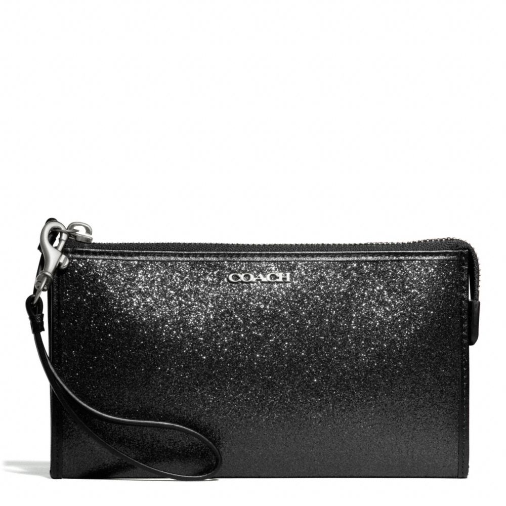 GLITTER ZIPPY WALLET - COACH f50711 - SILVER/BLACK