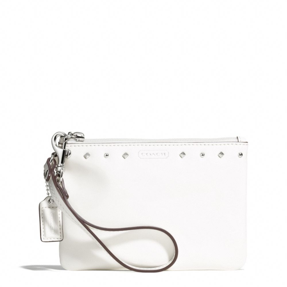 STUDDED LIQUID GLOSS SMALL WRISTLET - COACH f50729 - SILVER/IVORY