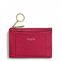 COACH SAFFIANO LEATHER MEDIUM SKINNY - BRASS/SCARLET - F50732