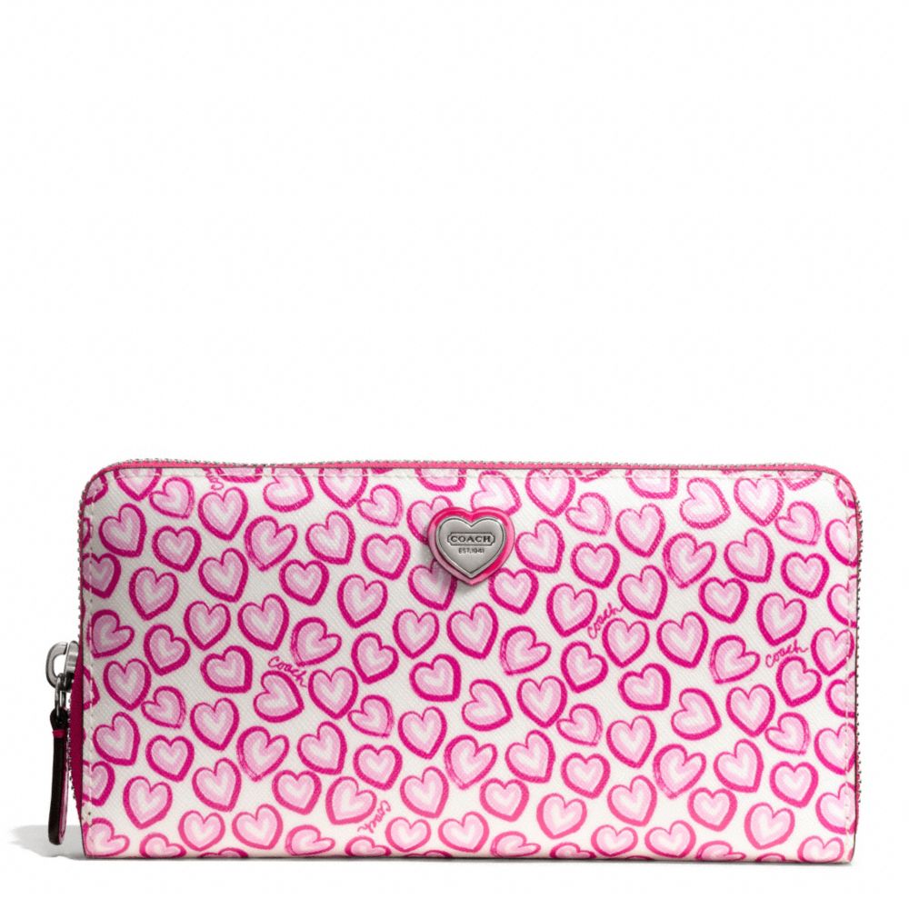 HEART PRINT ACCORDION ZIP WALLET - COACH f50775 - 27077