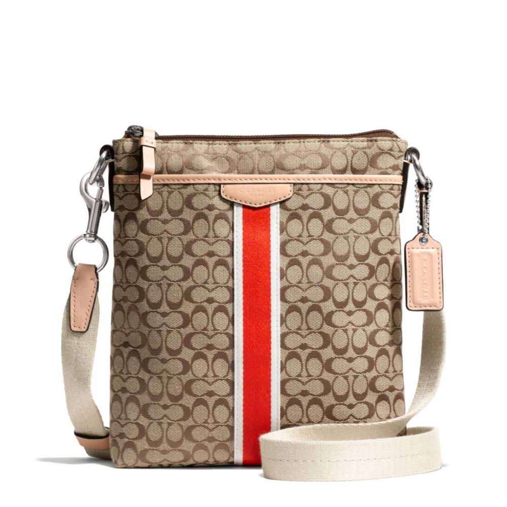 SIGNATURE STRIPE 6CM NORTH/SOUTH SWINGPACK - COACH f50793 - 27871