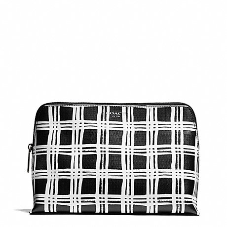 COACH BLEECKER  PAINTED PLAID PRINT COSMETIC CASE -  - f50958