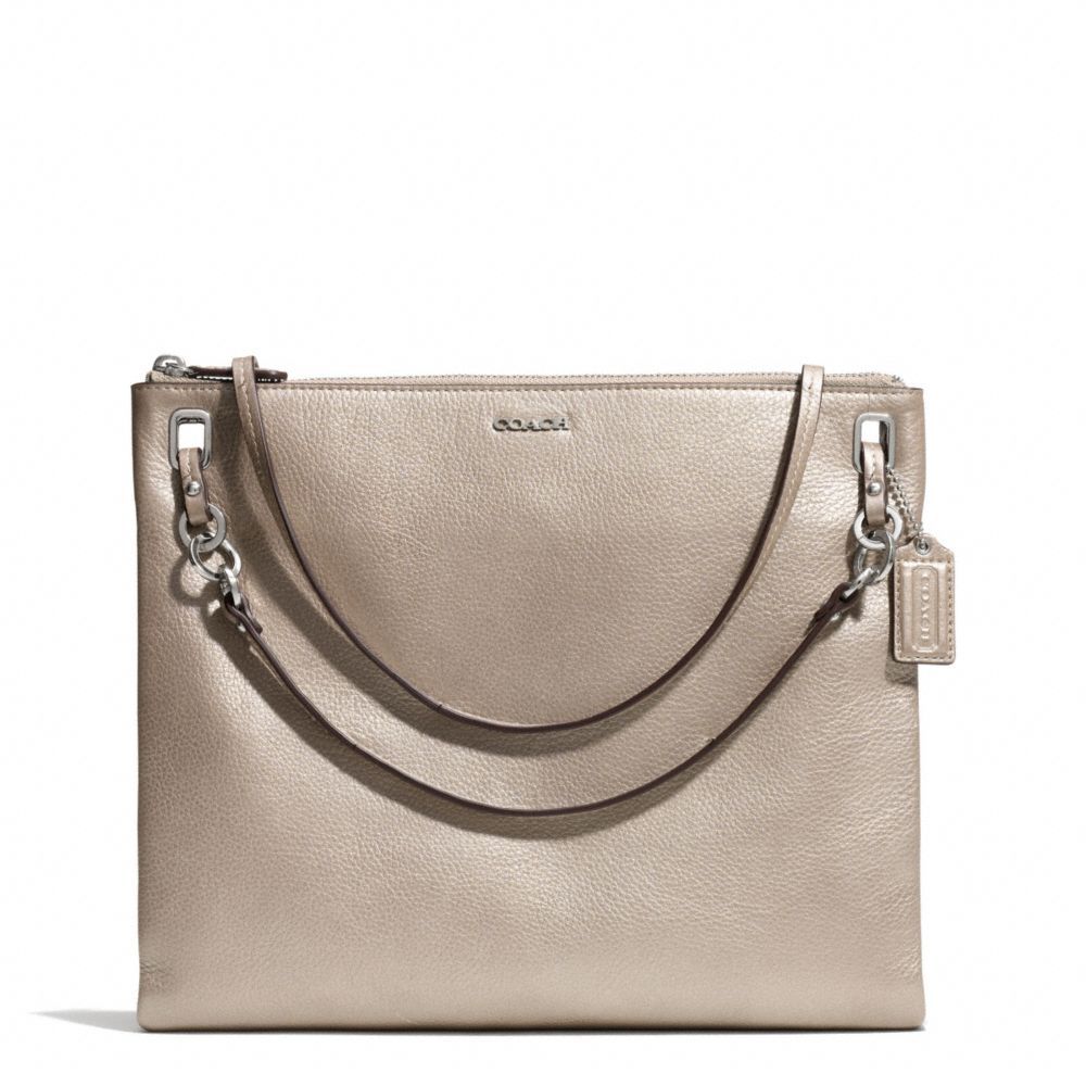 MADISON METALLIC LEATHER CONVERTIBLE HIPPIE - COACH f51089 - SILVER/BRONZE