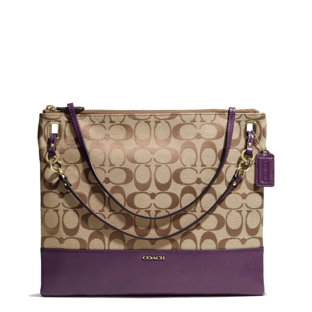 COACH MADISON SIGNATURE CONVERTIBLE HIPPIE - LIGHT GOLD/KHAKI/BLACK VIOLET - F51090