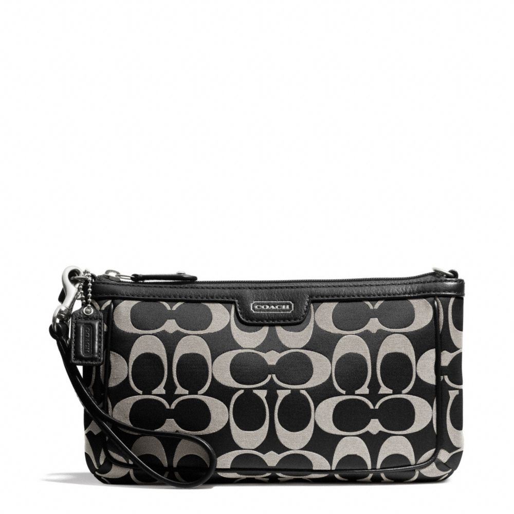 CAMPBELL SIGNATURE LARGE WRISTLET - COACH f51111 - SILVER/BLACK/WHITE/BLACK