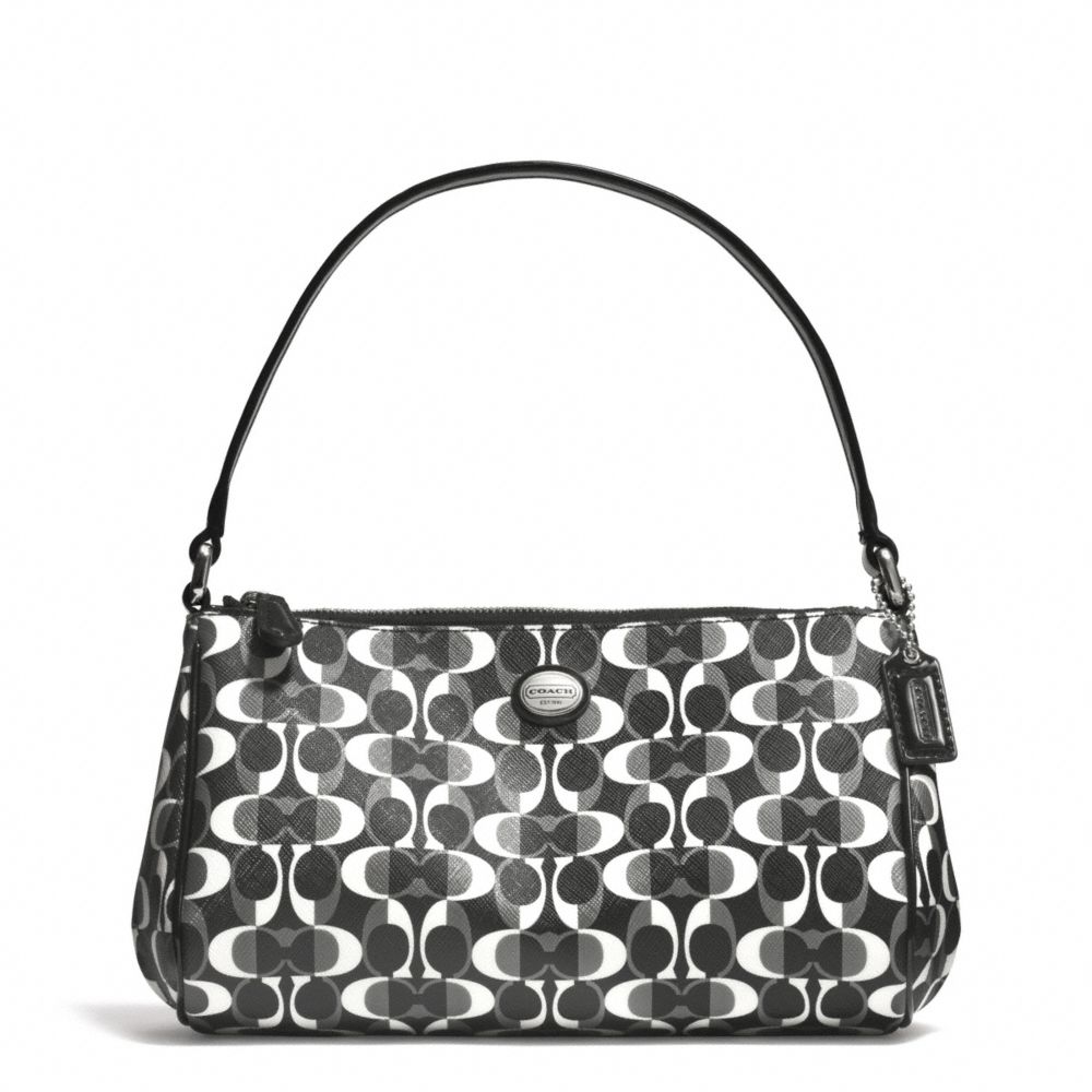 PEYTON DREAM C TOP HANDLE POUCH - COACH f51262 - SILVER/BLACK/WHITE/BLACK