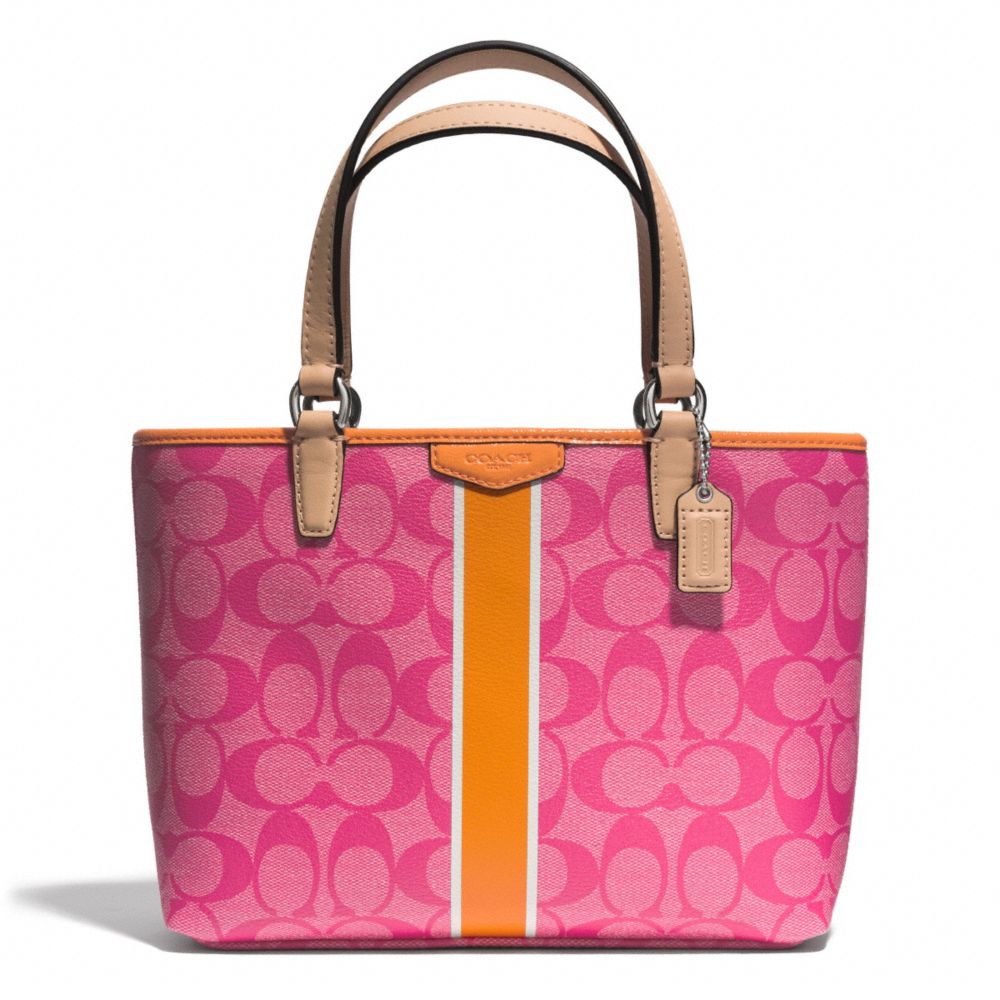 COACH SIGNATURE STRIPE TOP HANDLE TOTE - ONE COLOR - F51267