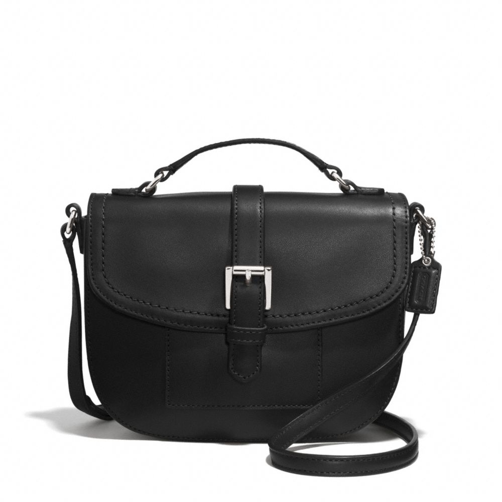 CHARLIE LEATHER ANDERSON CROSSBODY - COACH f51286 -  SILVER/BLACK
