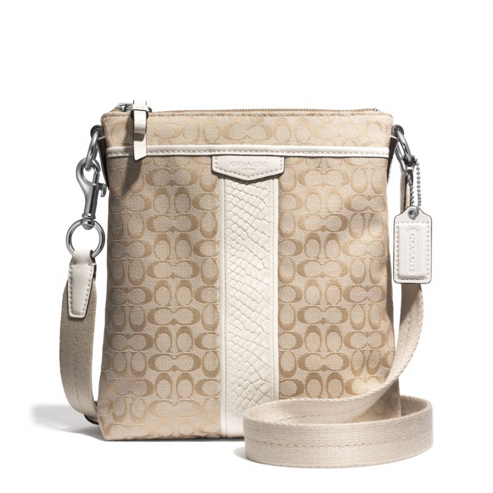 SIGNATURE STRIPE SNAKE NORTH/SOUTH SWINGPACK - COACH F51387 - ONE-COLOR