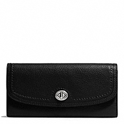 PARK LEATHER TURNLOCK SLIM ENVELOPE WALLET - f51393 - SILVER/BLACK