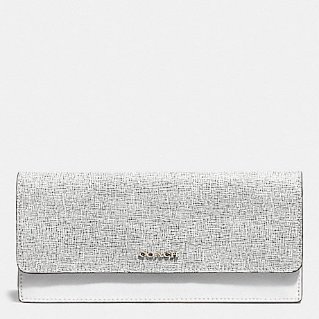 COACH COLORBLOCK MIXED LEATHER SOFT WALLET -  SILVER/BLACK MULTI - f51475