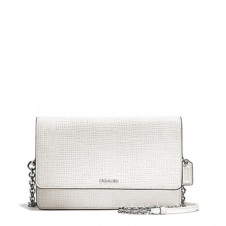 COACH MADISON EMBOSSED LEATHER CROSSTOWN BAG - SILVER/WHITE - f51556