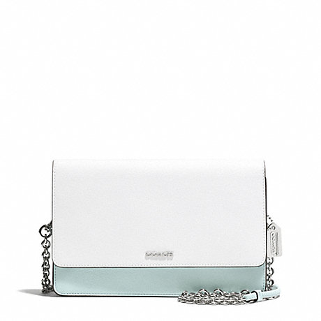 COACH COLORBLOCK MIXED LEATHER CROSSTOWN BAG - SILVER/WHITE MULTICOLOR - f51571