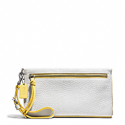 BLEECKER EDGEPAINT LEATHER LARGE WRISTLET - f51639 - SILVER/WHITE/SUNGLOW