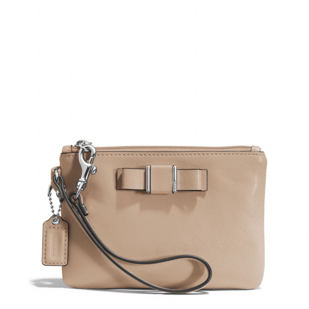 DARCY BOW SMALL WRISTLET - COACH f51672 - SILVER/SAND