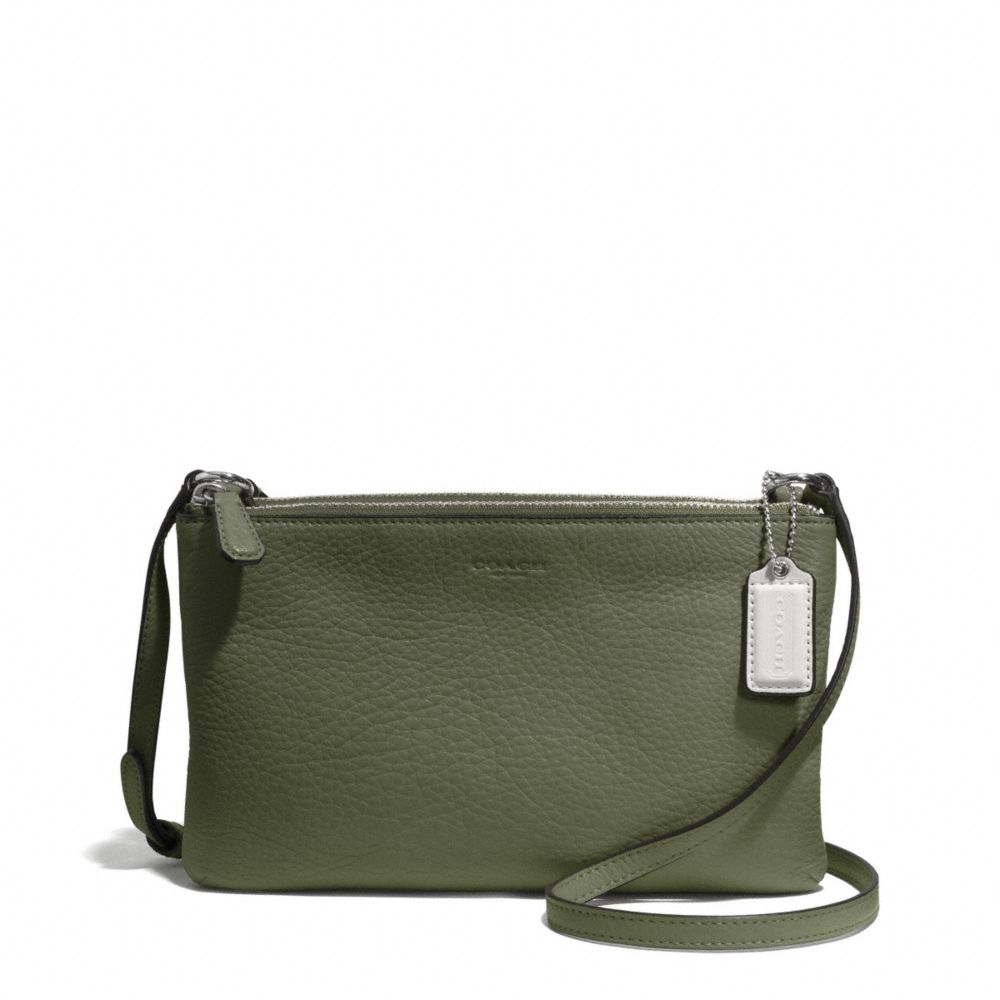 COACH PARK LEATHER LYLA DOUBLE GUSSET CROSSBODY - SILVER/OLIVE - F51682