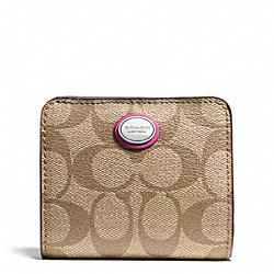 COACH PEYTON MULTI STRIPE SMALL WALLET - SILVER/PINK MULTICOLOR - F51689