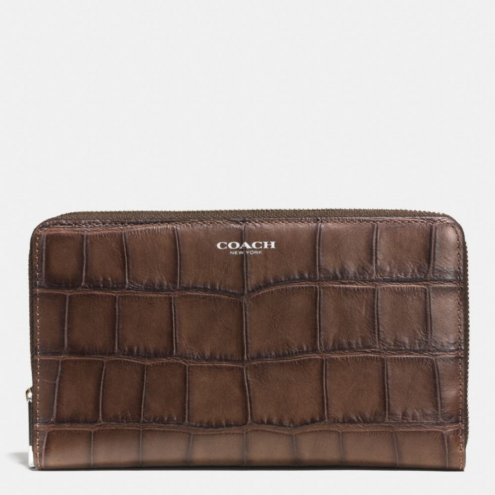 BLEECKER CONTINENTAL ZIP WALLET IN PINNACLE MATTE CROC LEATHER - COACH f51703 -  UE/DB