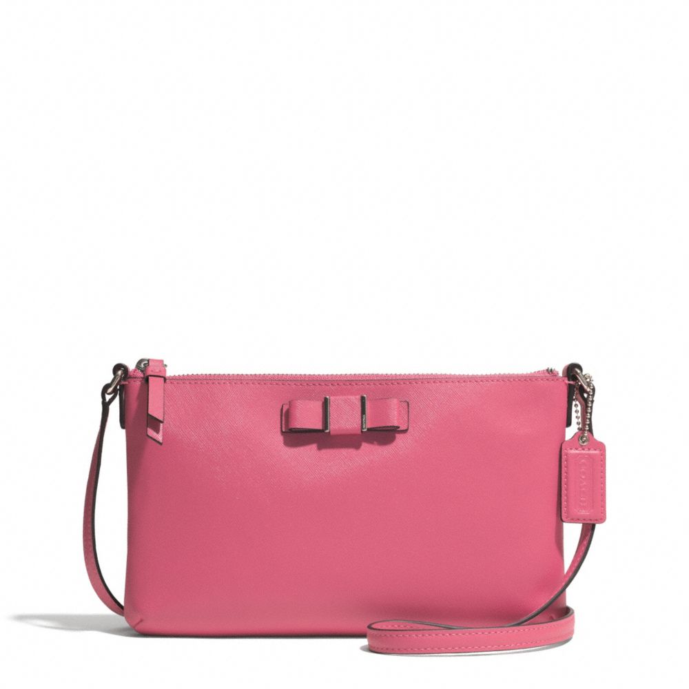 DARCY BOW EAST/WEST SWINGPACK - COACH f51858 - SILVER/STRAWBERRY
