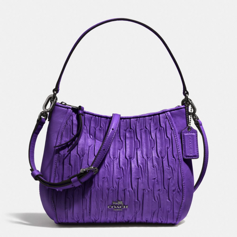 MADISON TOP HANDLE BAG IN GATHERED LEATHER - COACH F51908 -  QB/PURPLE IRIS