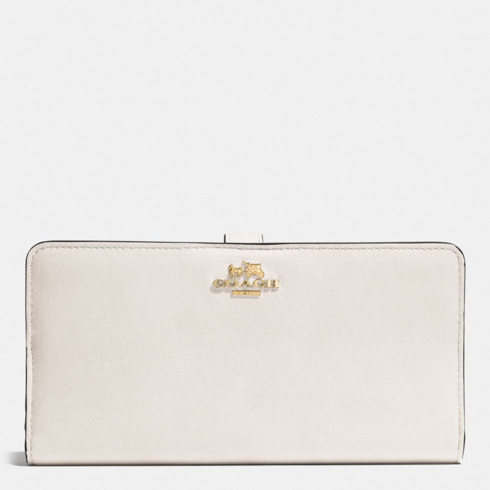 SKINNY WALLET IN LEATHER - COACH f51936 - LIGHT GOLD/CHALK