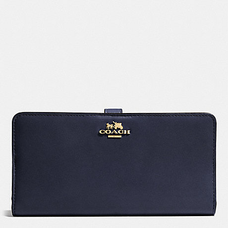 COACH SKINNY WALLET IN CALF LEATHER - LIGHT GOLD/NAVY - f51936