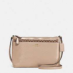 DARCY LEATHER SWINGPACK WITH POP UP POUCH - COACH f52206 - BRASS/SAND