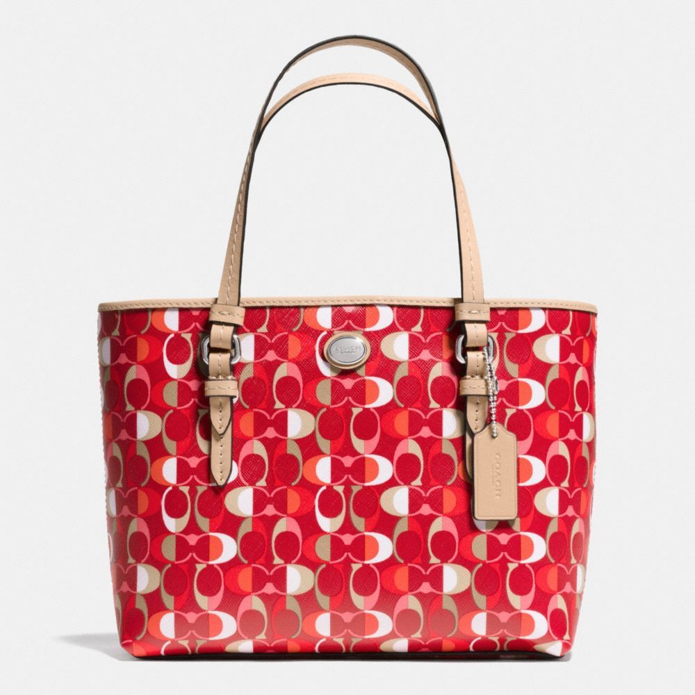 COACH PEYTON DREAM C PRINT TOP HANDLE TOTE - SILVER/VERMILLION MULIGHTICOLOR - F52262