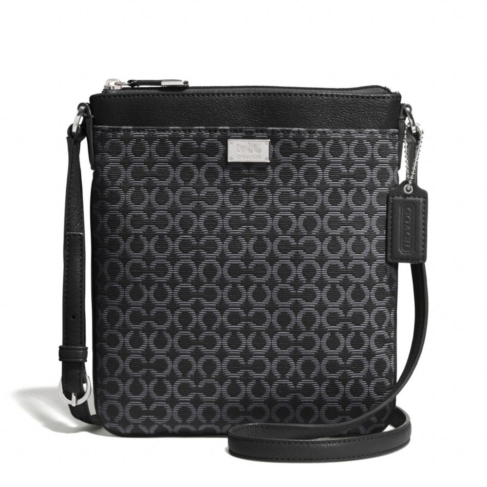 COACH MADISON OP ART NEEDLEPOINT SWINGPACK - SILVER/BLACK - F52284