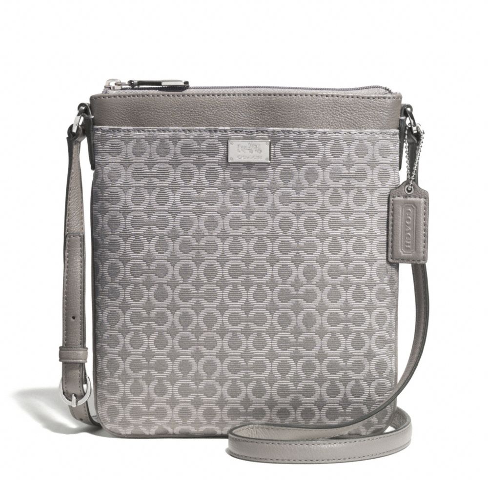 COACH MADISON OP ART NEEDLEPOINT SWINGPACK - SILVER/LIGHT GREY - F52284