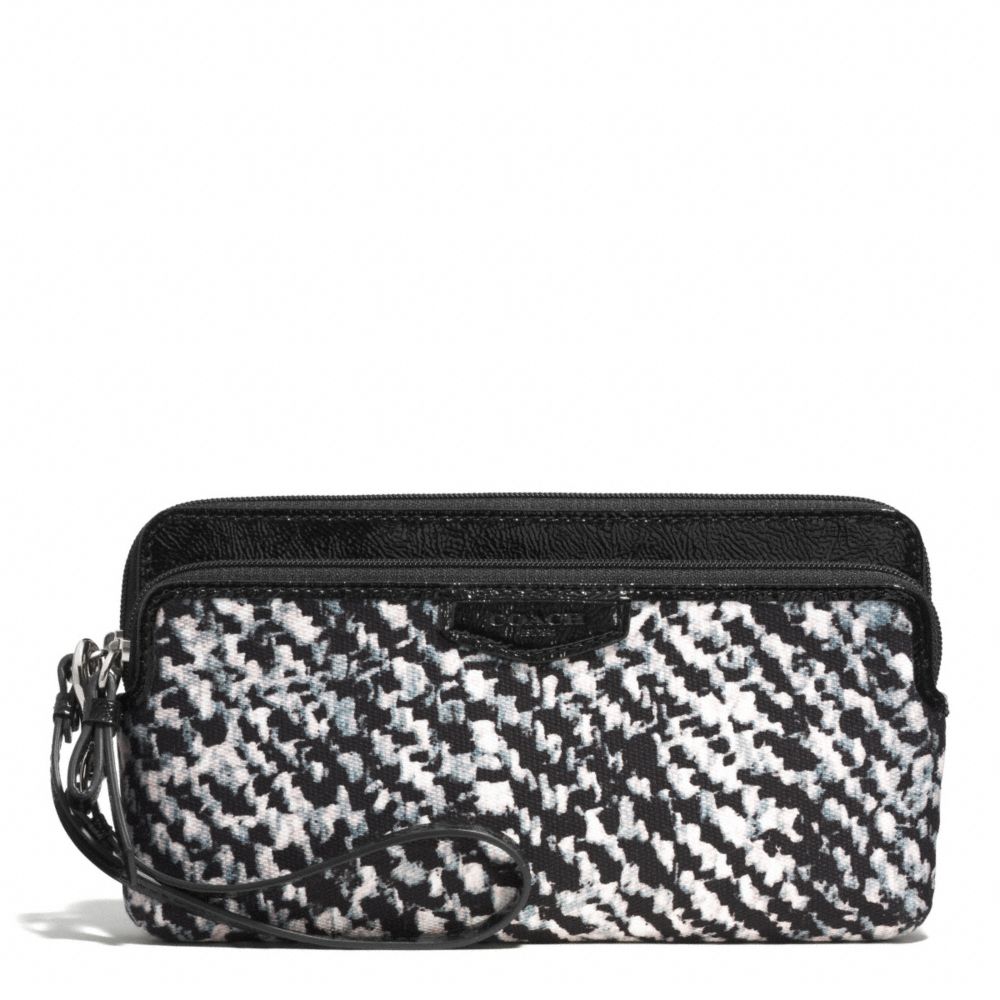 DONEGAL DOUBLE ZIP WALLET - COACH f52287 - SILVER/IVORY MULTI