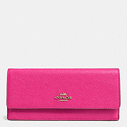 COACH SOFT WALLET IN EMBOSSED TEXTURED LEATHER - LIGHT GOLD/PINK RUBY - F52331