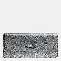 COACH SOFT WALLET IN EMBOSSED TEXTURED LEATHER - SILVER/SILVER - F52331