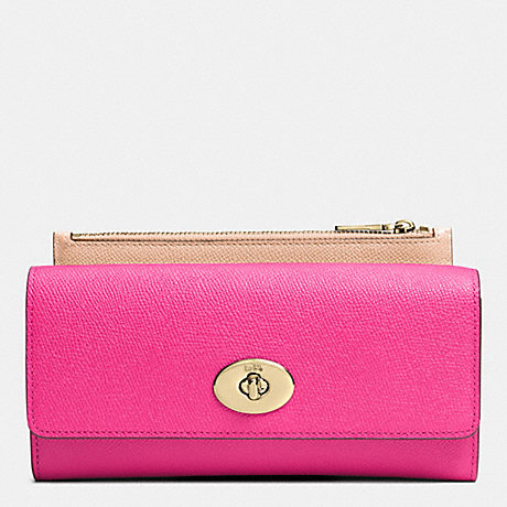 COACH SLIM ENVELOPE WALLET WITH POP-UP POUCH IN EMBOSSED TEXTURED LEATHER -  LIEDT - f52345