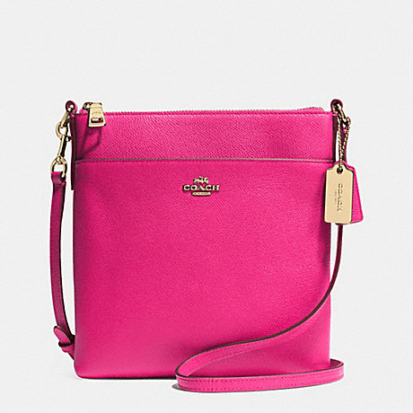 COACH NORTH/SOUTH SWINGPACK IN EMBOSSED TEXTURED LEATHER -  LIGHT GOLD/PINK RUBY - f52348