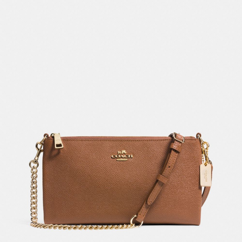 COACH KYLIE CROSSBODY IN EMBOSSED TEXTURED LEATHER -  LIGHT GOLD/SADDLE - f52385