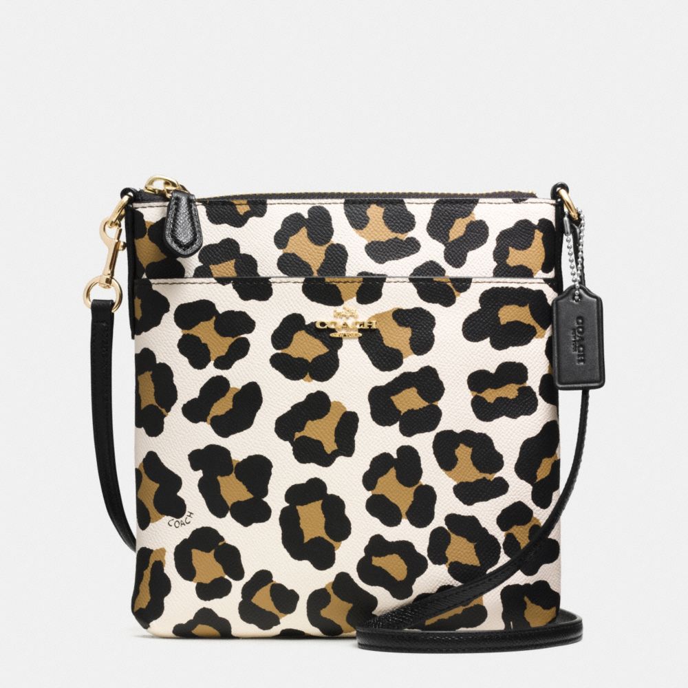 COACH NORTH/SOUTH SWINGPACK IN OCELOT PRINT LEATHER - LIGHT GOLD/WHITE MULTICOLOR - F52393