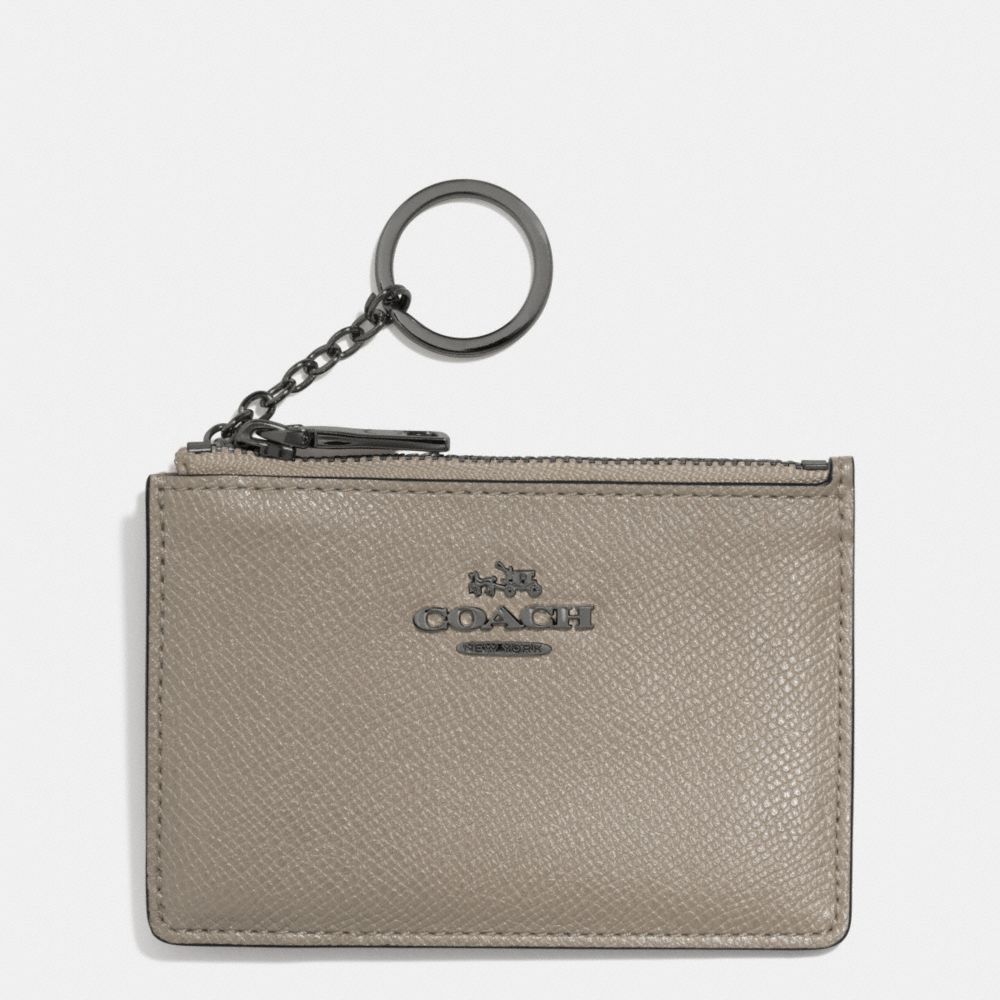 MINI SKINNY IN EMBOSSED TEXTURED LEATHER - COACH f52394 - DARK GUNMETAL/FOG